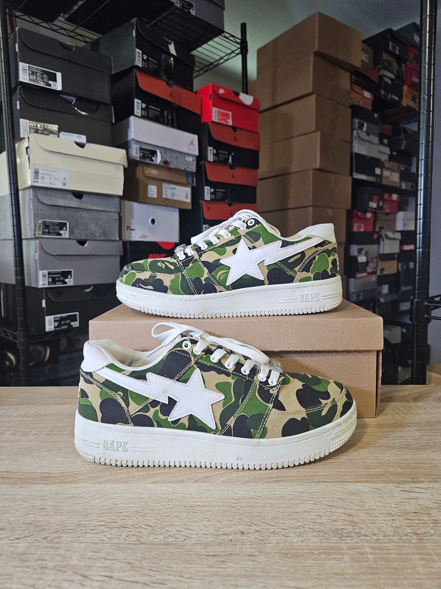 Size 10.5 - A Bathing Ape Bapesta Low ABC Camo
