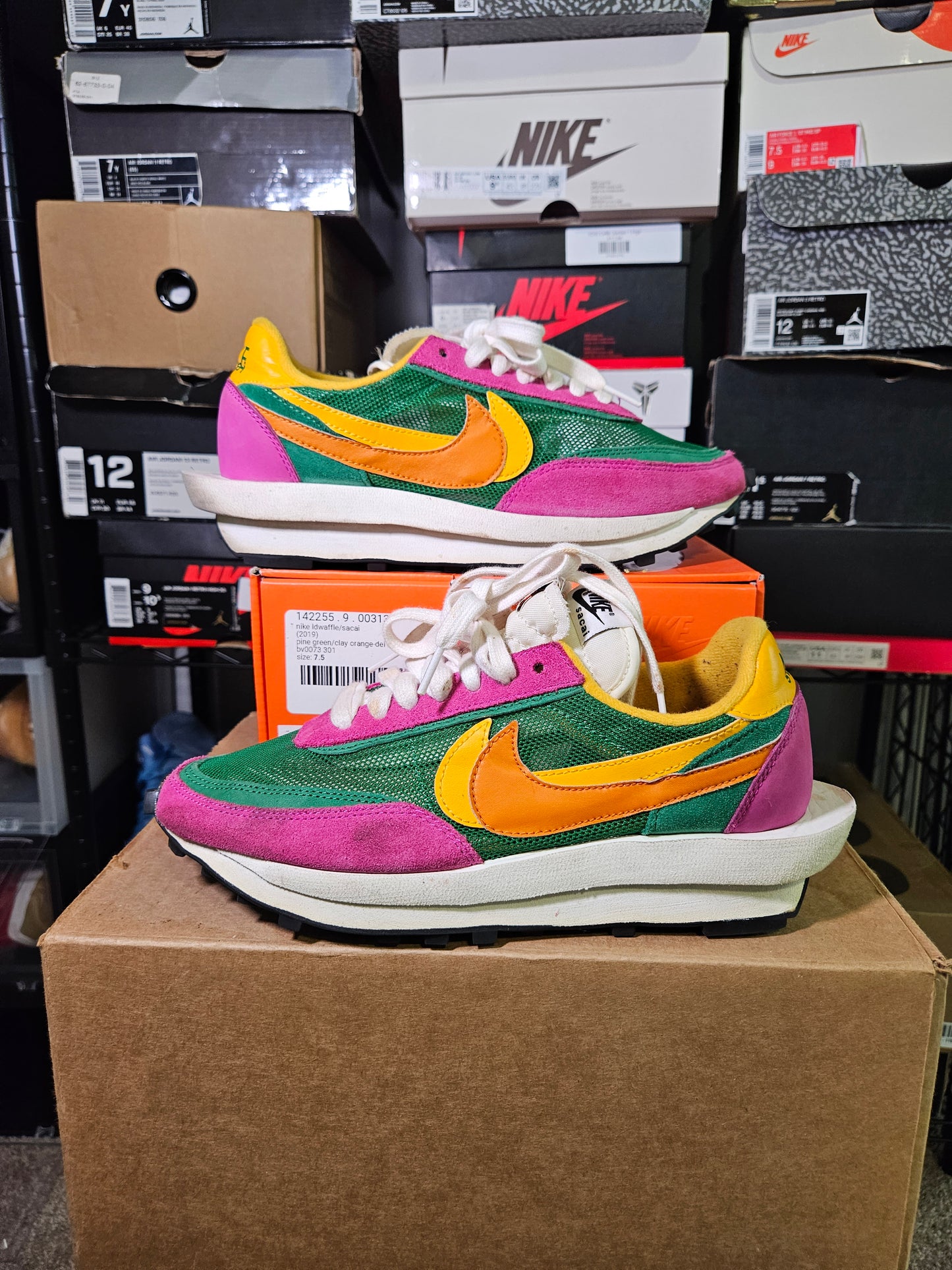 Size 7.5 - Sacai x LDWaffle Pine Green