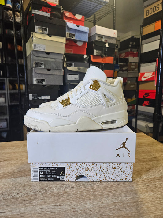Size 12W - AJ 4 Retro Metallic Gold