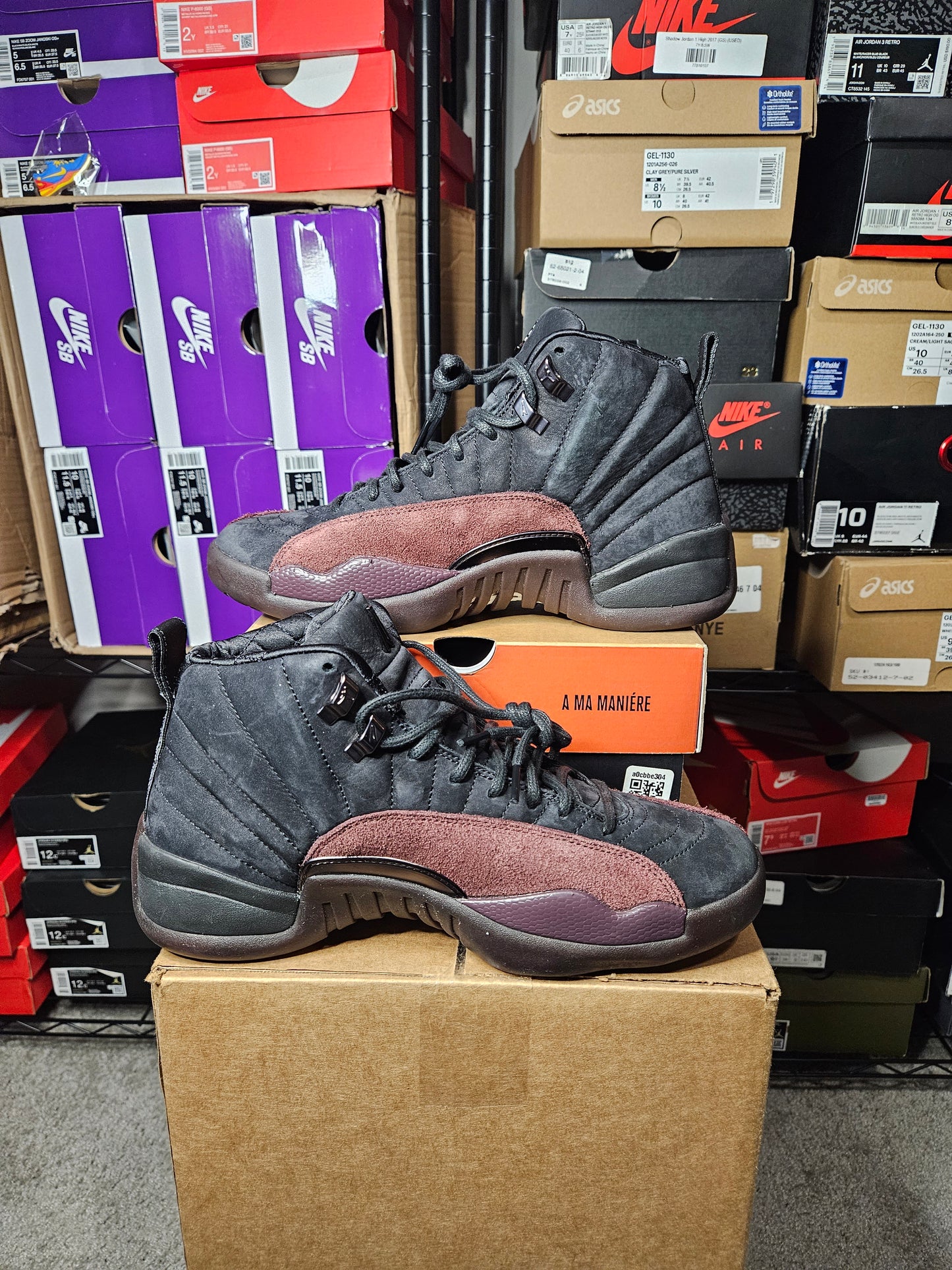 Size 10.5W/9M - AJ 12 Retro SP x A Ma Maniere Mid Black