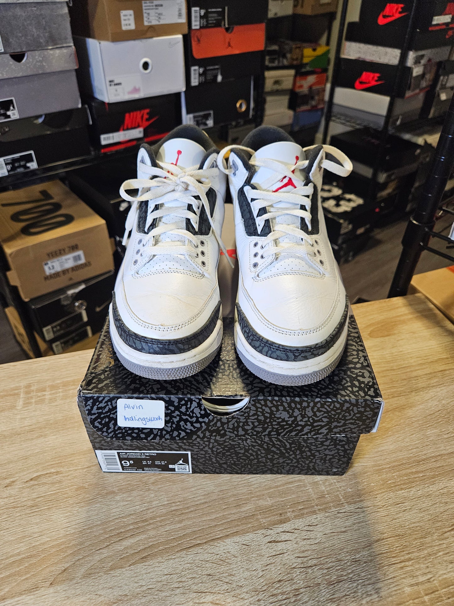 Size 9.5 - AJ 3 Retro Cement Grey