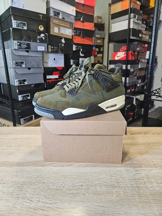 Size 9.5 - AJ 4 SE Retro Low Craft - Olive