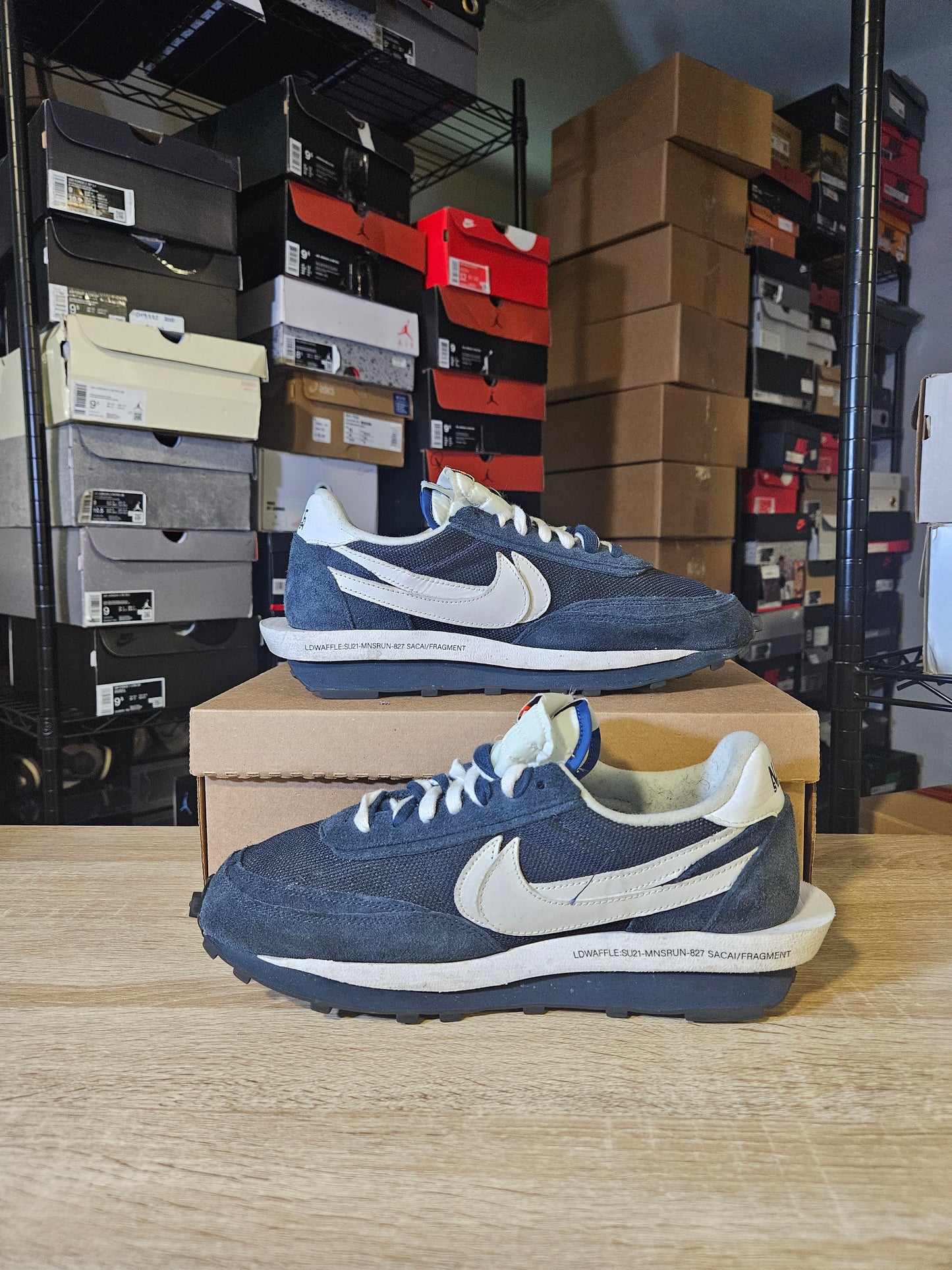 Size 11 - LDV Waffle x Fragment Design x sacai Low Blackened Blue