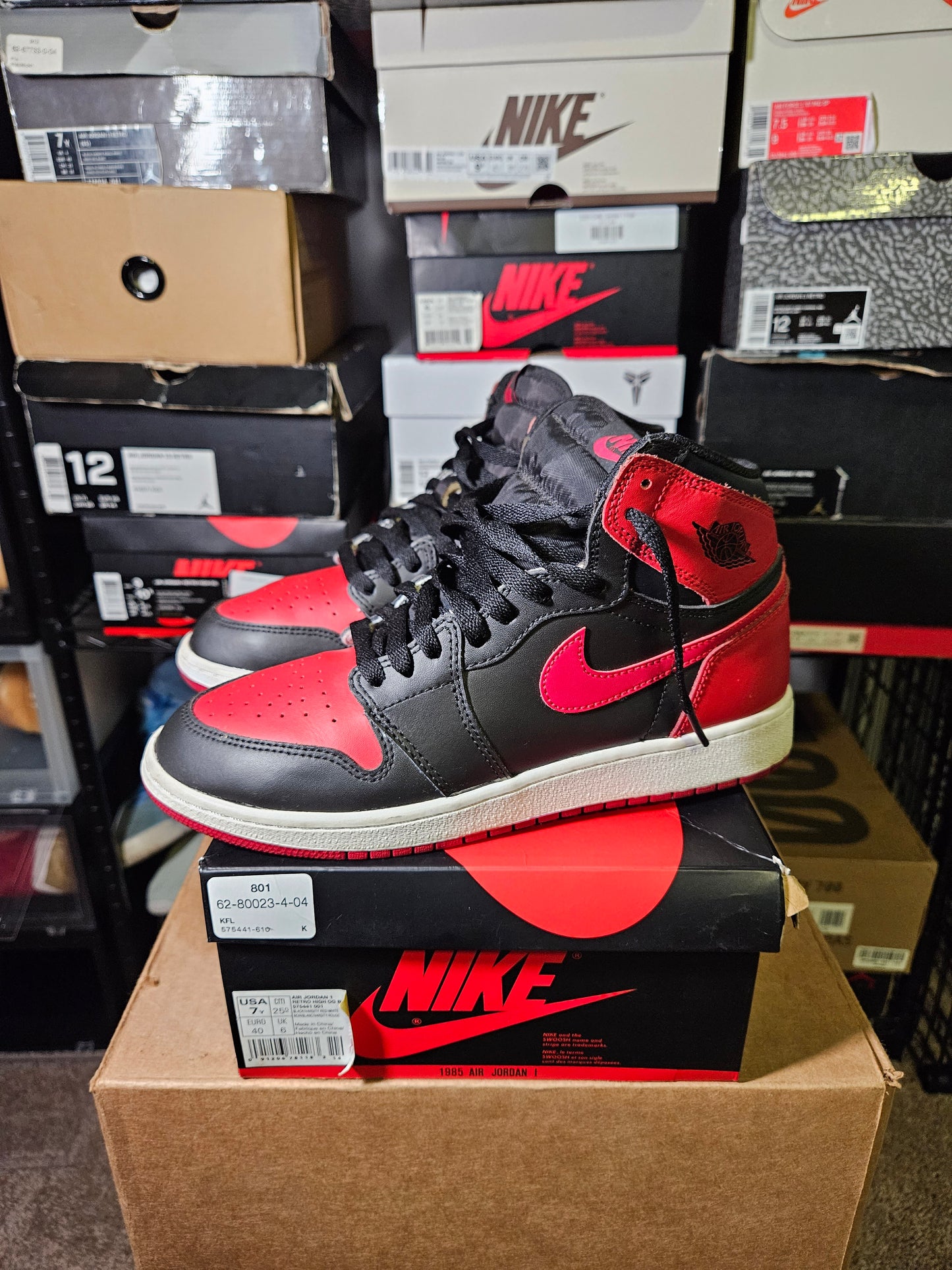 Size 7 - AJ 1 Retro OG High Banned, Bred