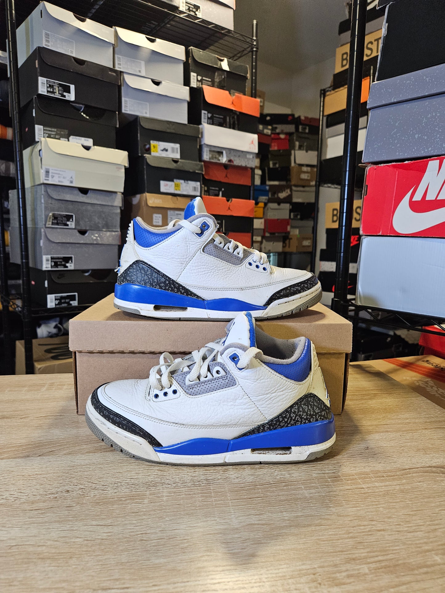 Size 8.5 - AJ 3 Retro Mid Racer Blue