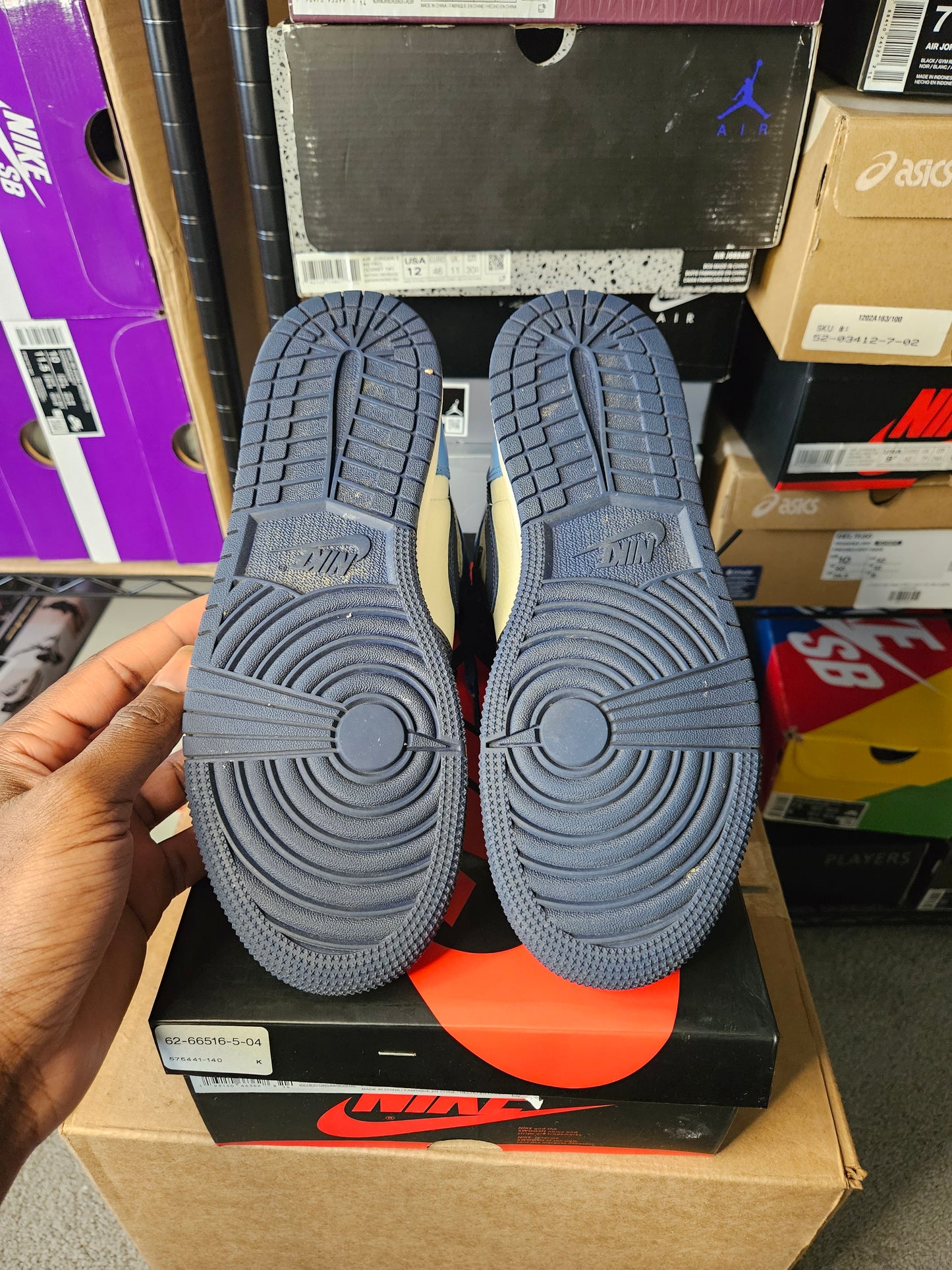 Size 7 - AJ 1 Retro OG High Obsidian UNC 2019