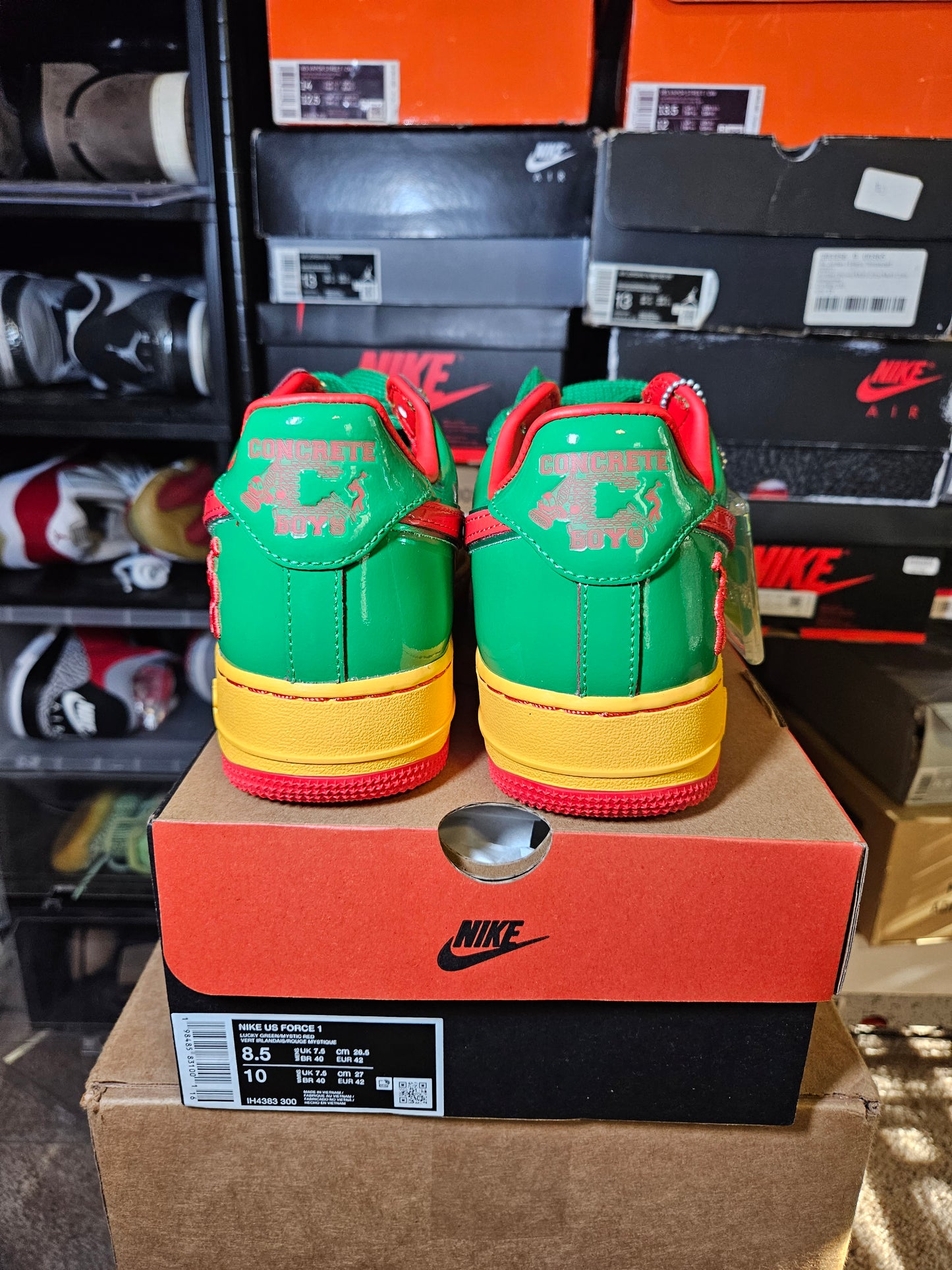 Size 8.5 - Lil Yachty x AF1 Low Concrete Boys - Lucky Green