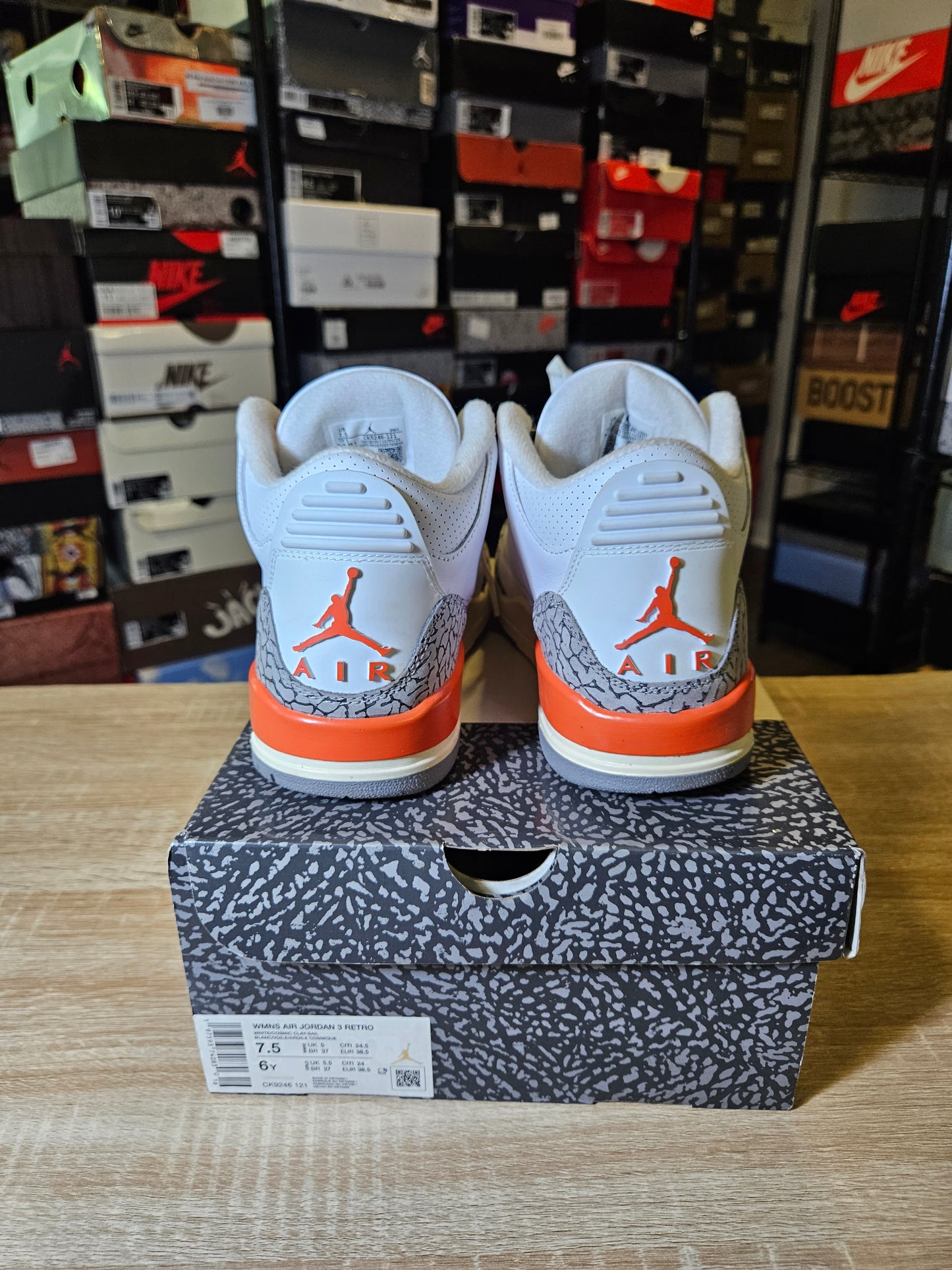 Size 7.5W/6M - AJ 3 Retro Georgia Peach