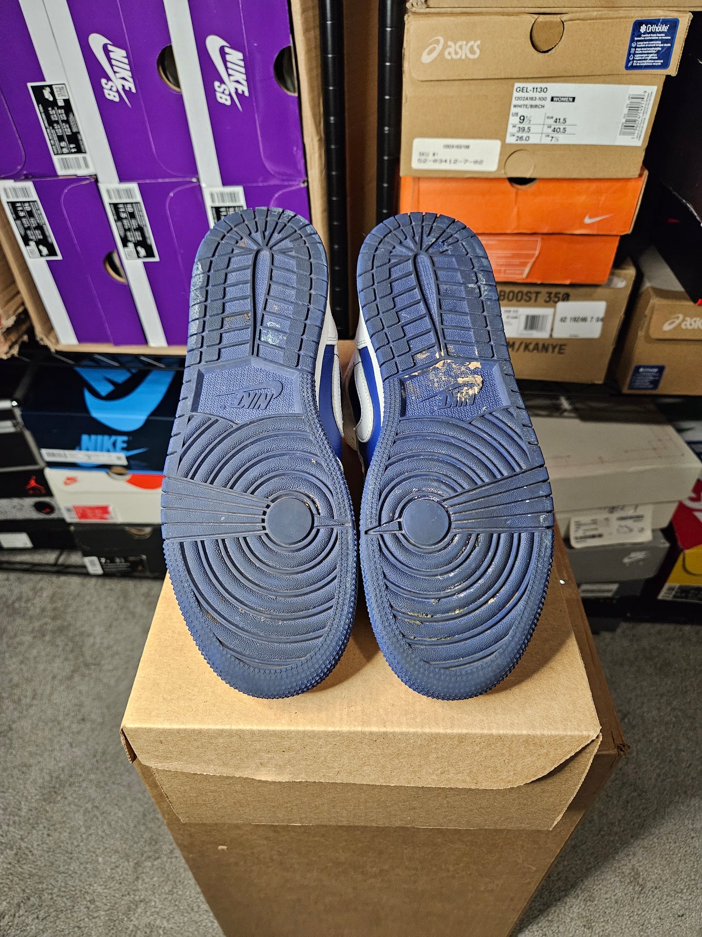 Size 6 - AJ 1 Mid White Deep Royal Blue