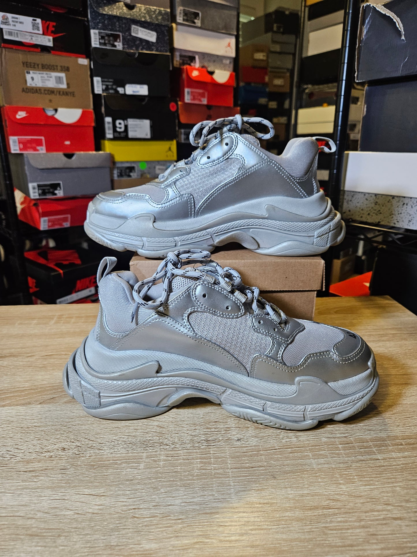 Size 9 - Balenciaga Triple S Sneaker Grey Silver