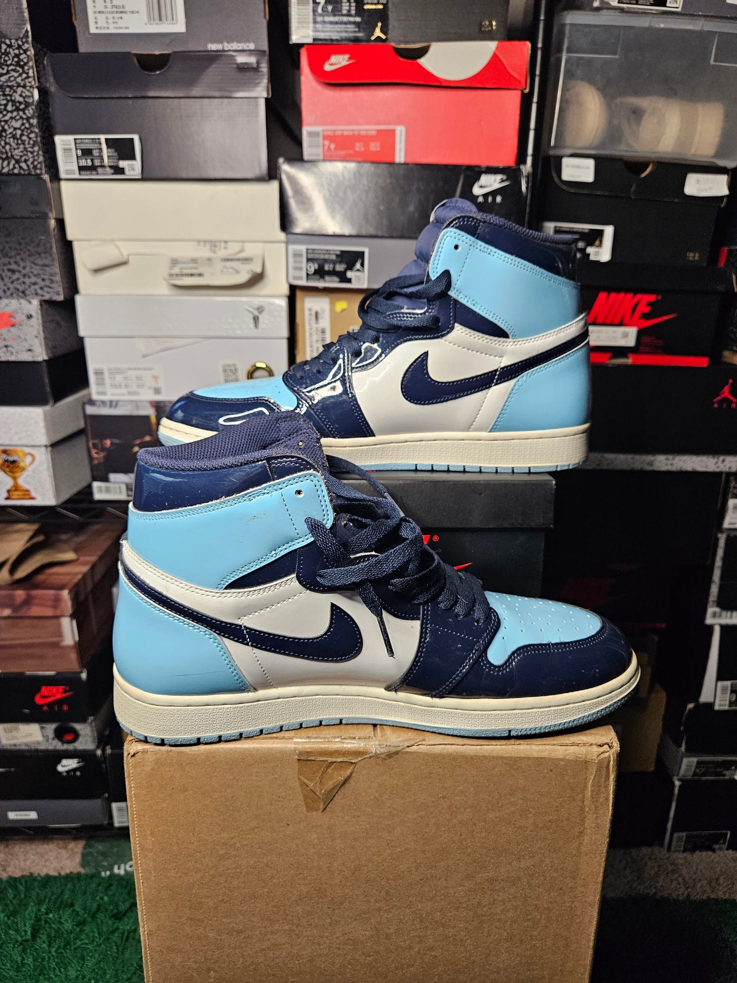 Size 12W/10.5M - AJ 1 Retro OG High Blue Chill