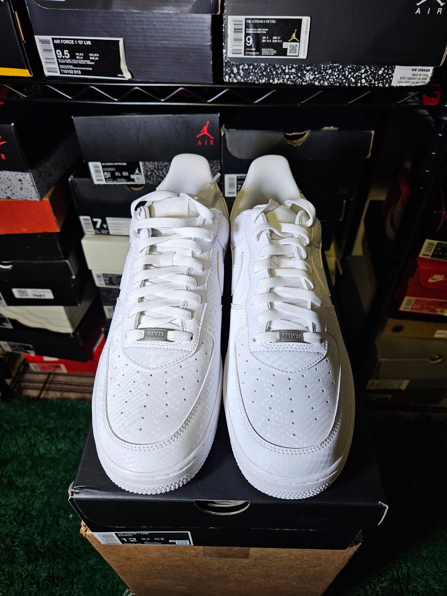 Size 12 - Kobe Bryant x Air Force 1 Low Forever White
