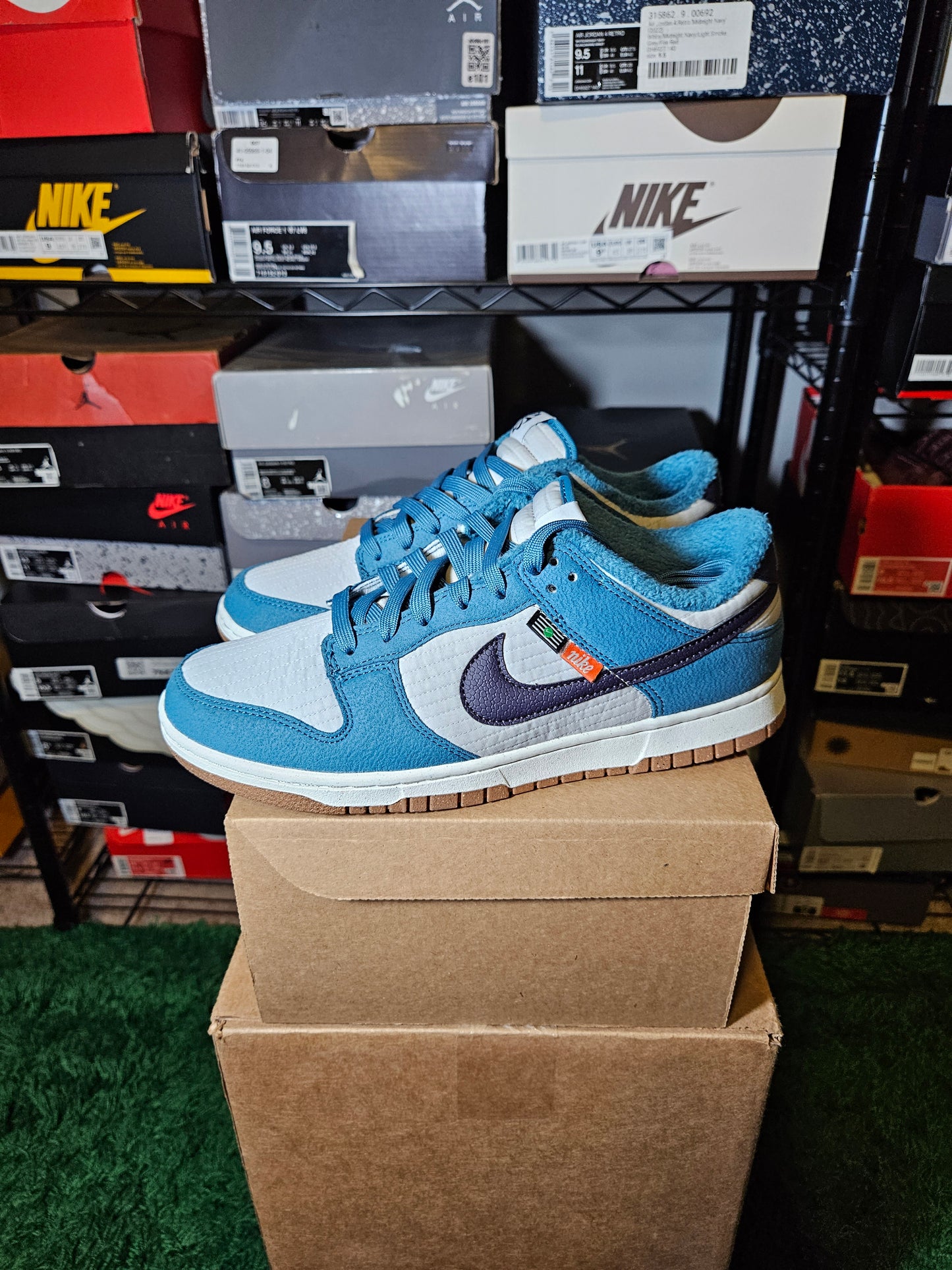 Size 8.5 - Dunk Low SE Next Nature Rift Blue/Gray Fog/Sail/Cave Purple