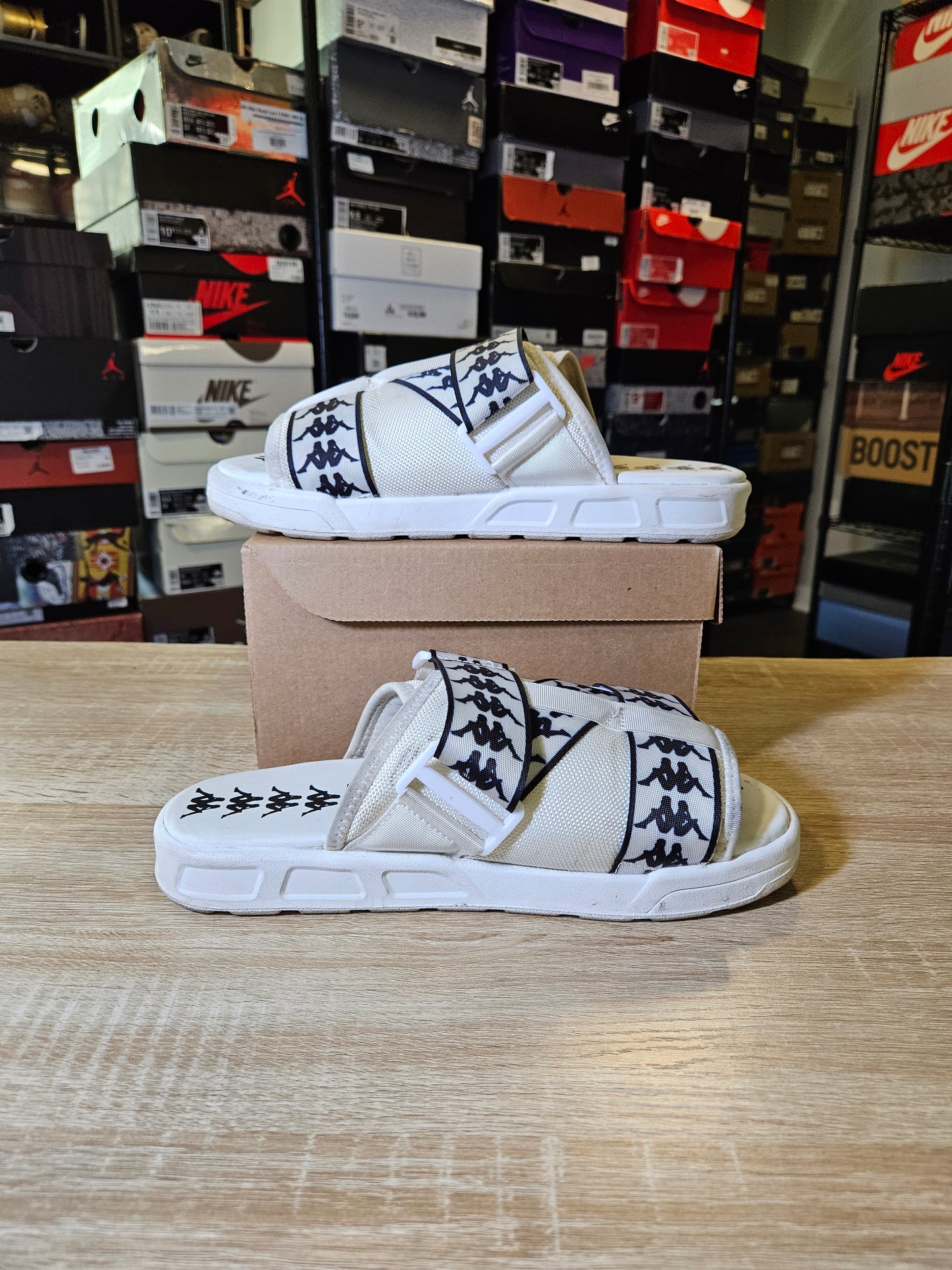 Size 7 - Kappa White slides