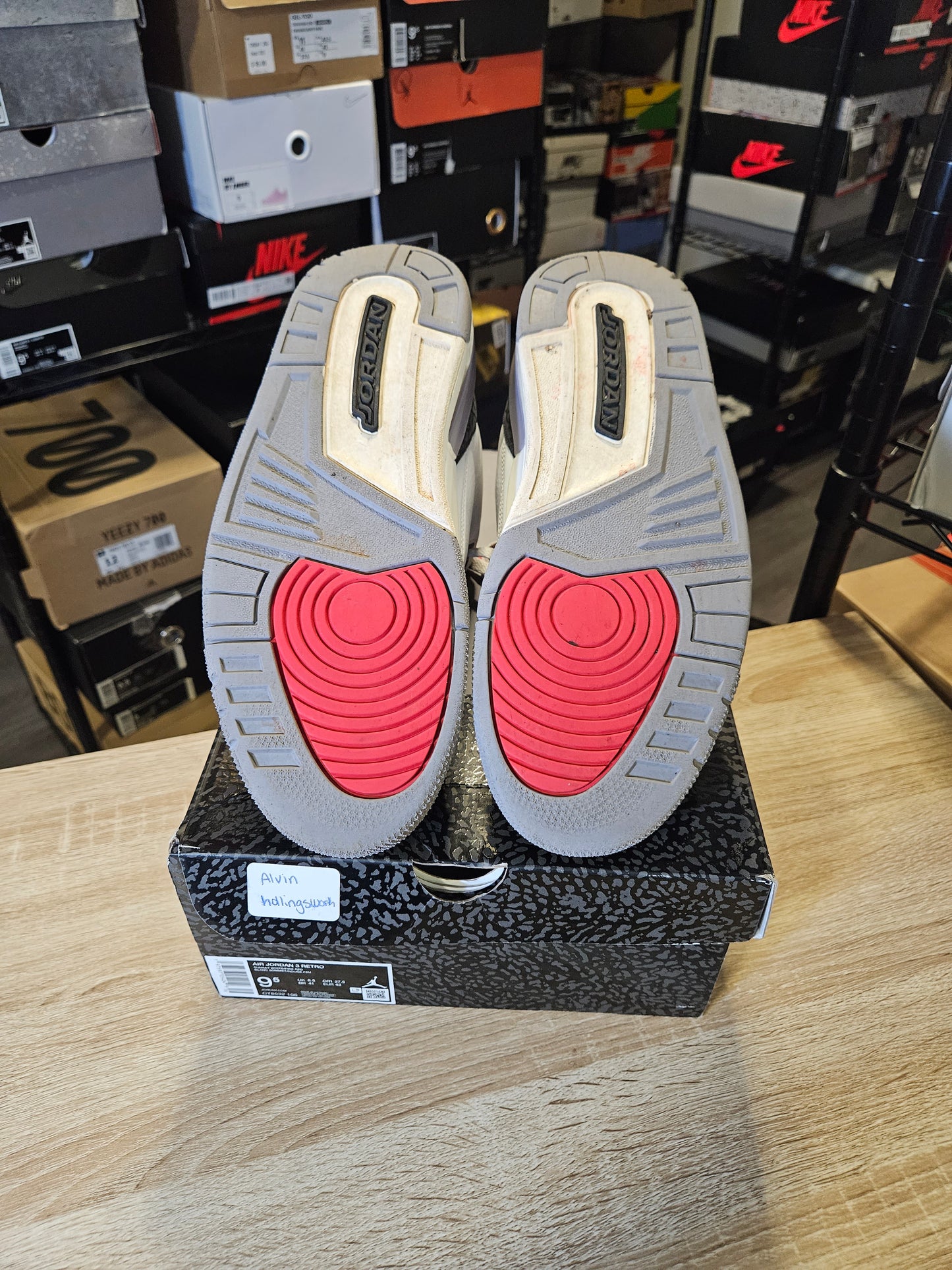 Size 9.5 - AJ 3 Retro Cement Grey