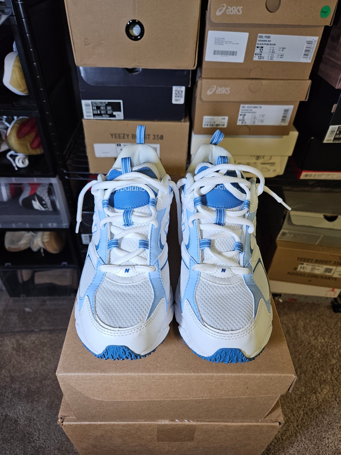 Size 8 - New Balance 408 White UNC Blue