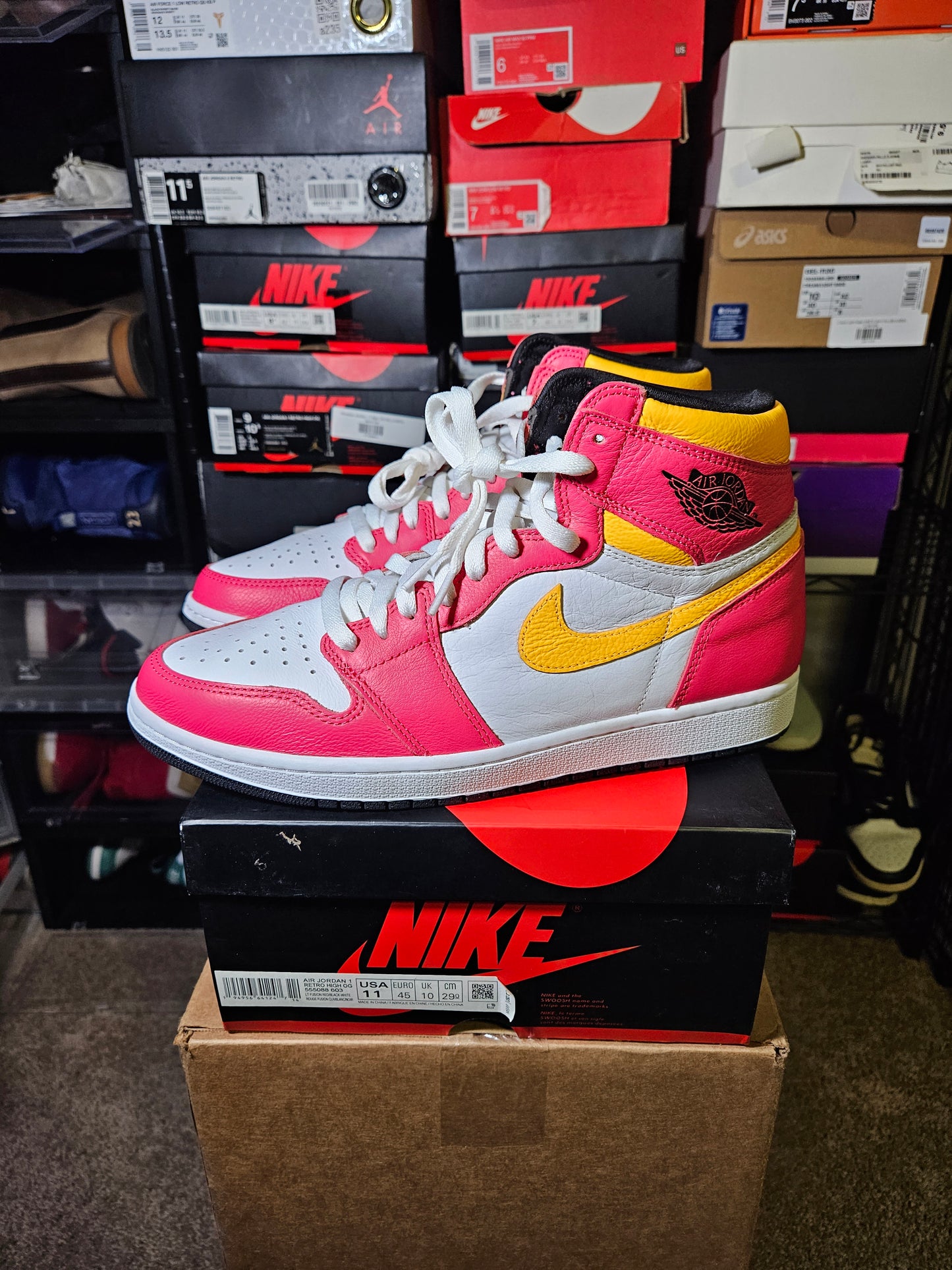 Size 11 - AJ 1 Retro High OG Light Fusion Red 2021
