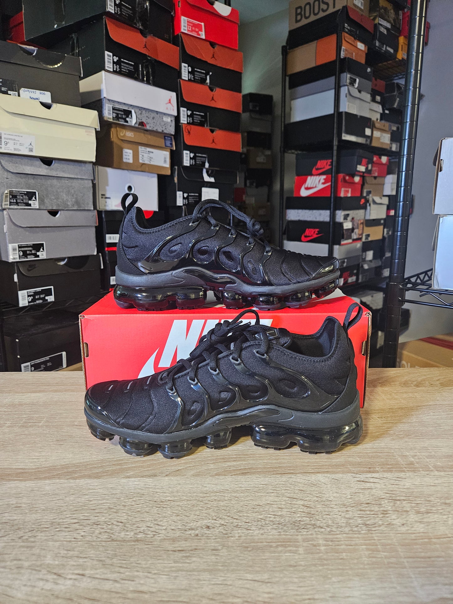 Size 10.5 - Air VaporMax Plus Low Triple Black