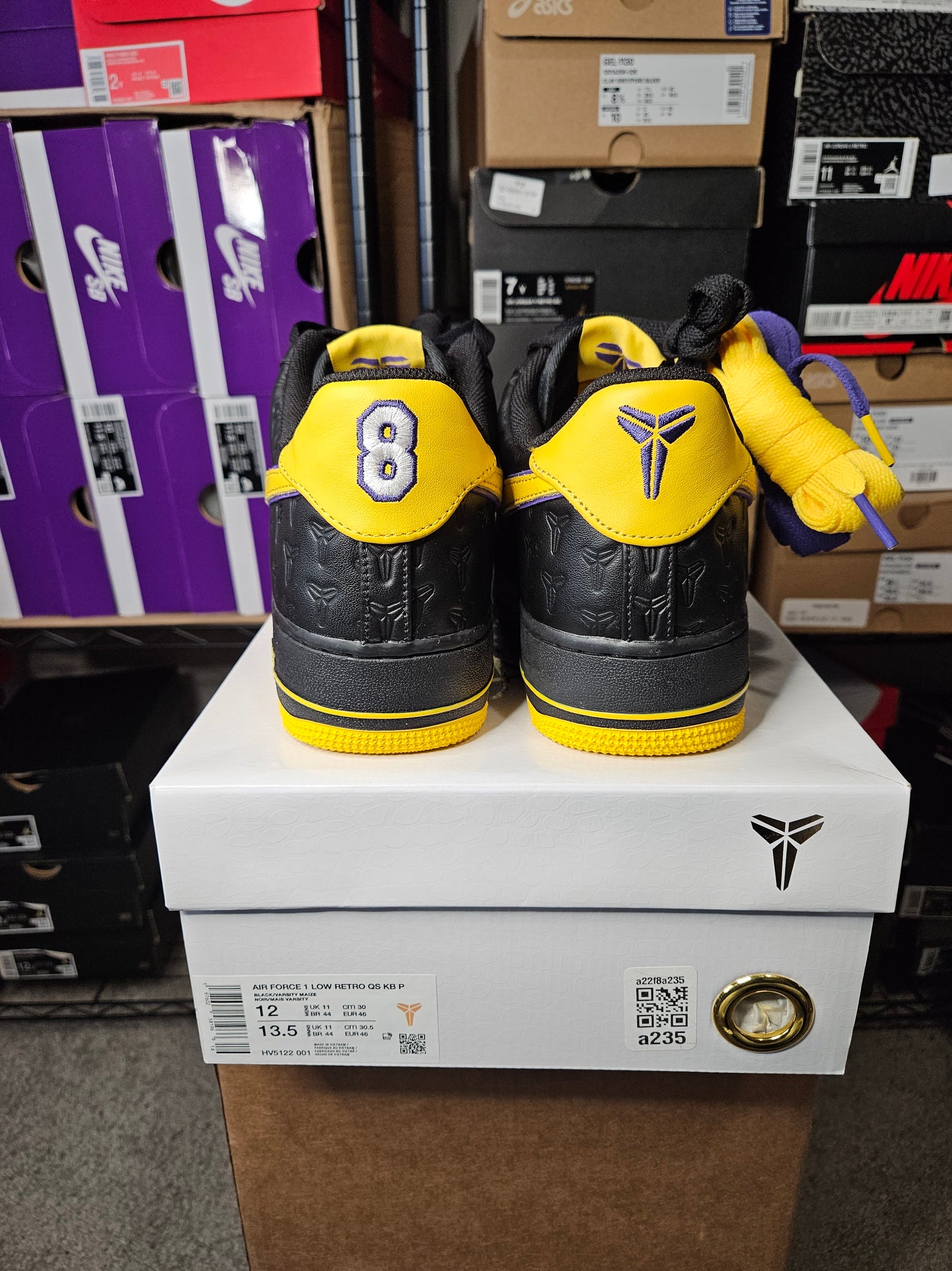 Size 12 - Kobe Bryant x AF1 1 Low Lakers Away Numbered
