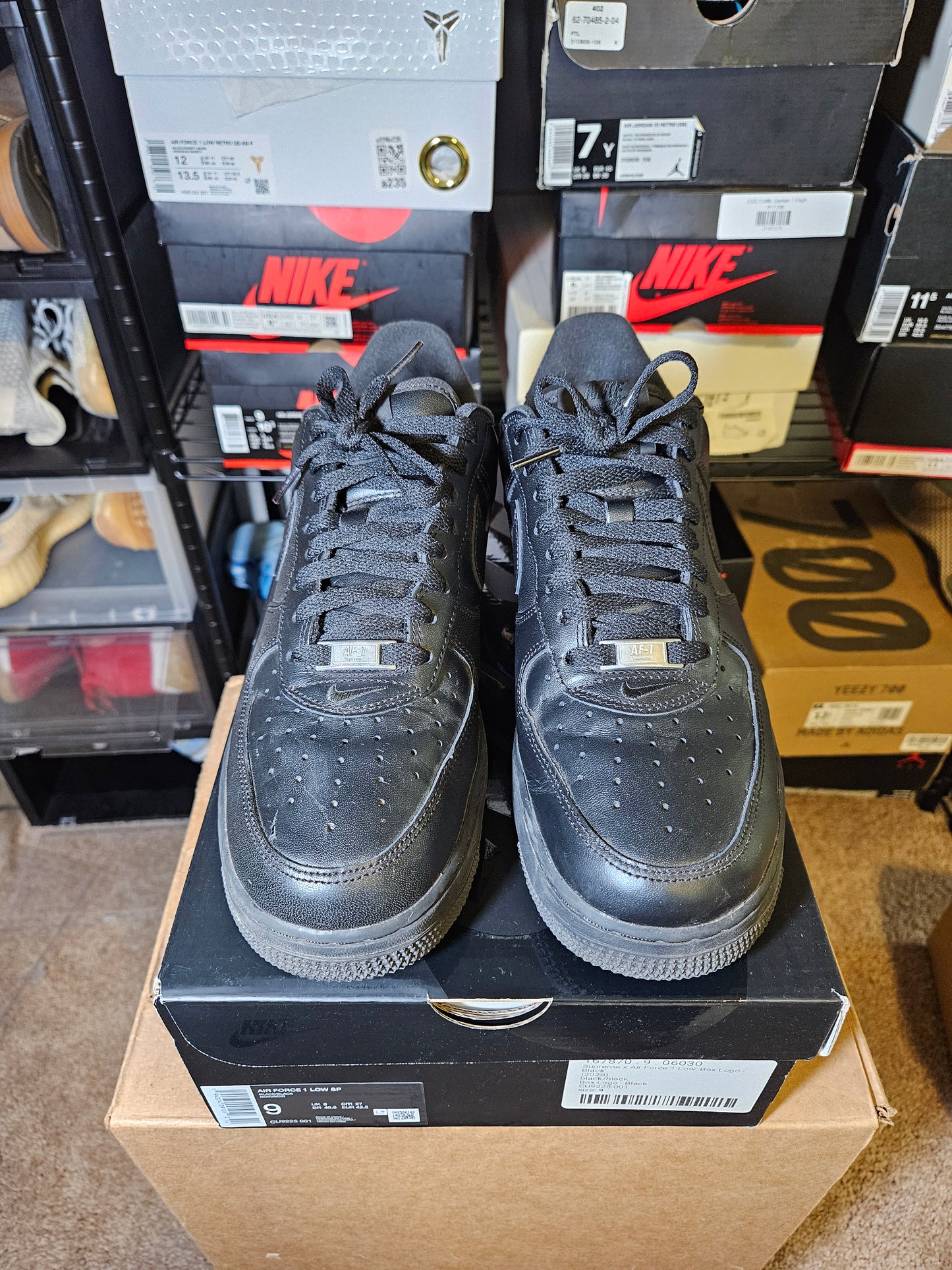 Size 9 - AF1 Low x Supreme Box Logo Black