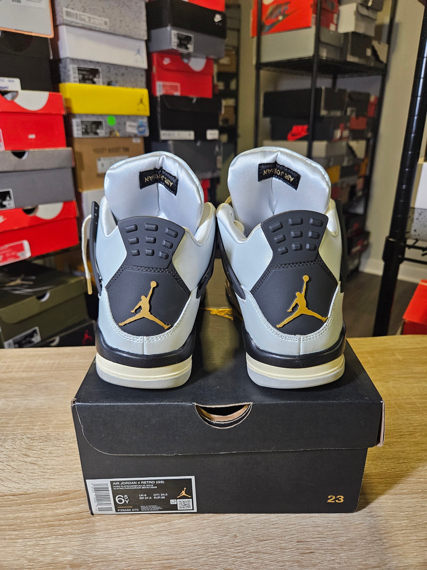 Size 7 - AJ 4 Retro Platinum Gold