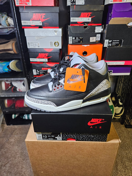 Size 10 - AJ 3 Retro OG 2024 Black Cement
