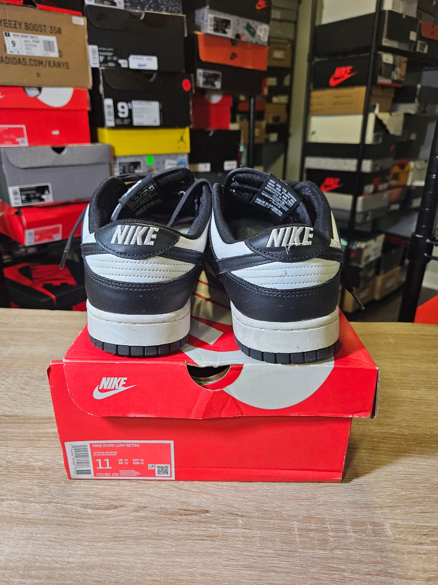 Size 11 - Dunk Low Black White
