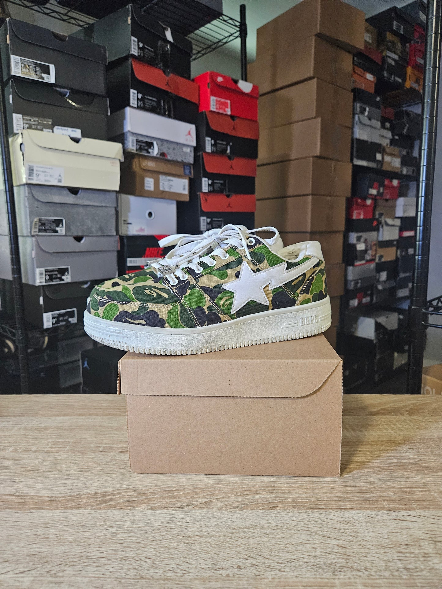 Size 10.5 - A Bathing Ape Bapesta Low ABC Camo