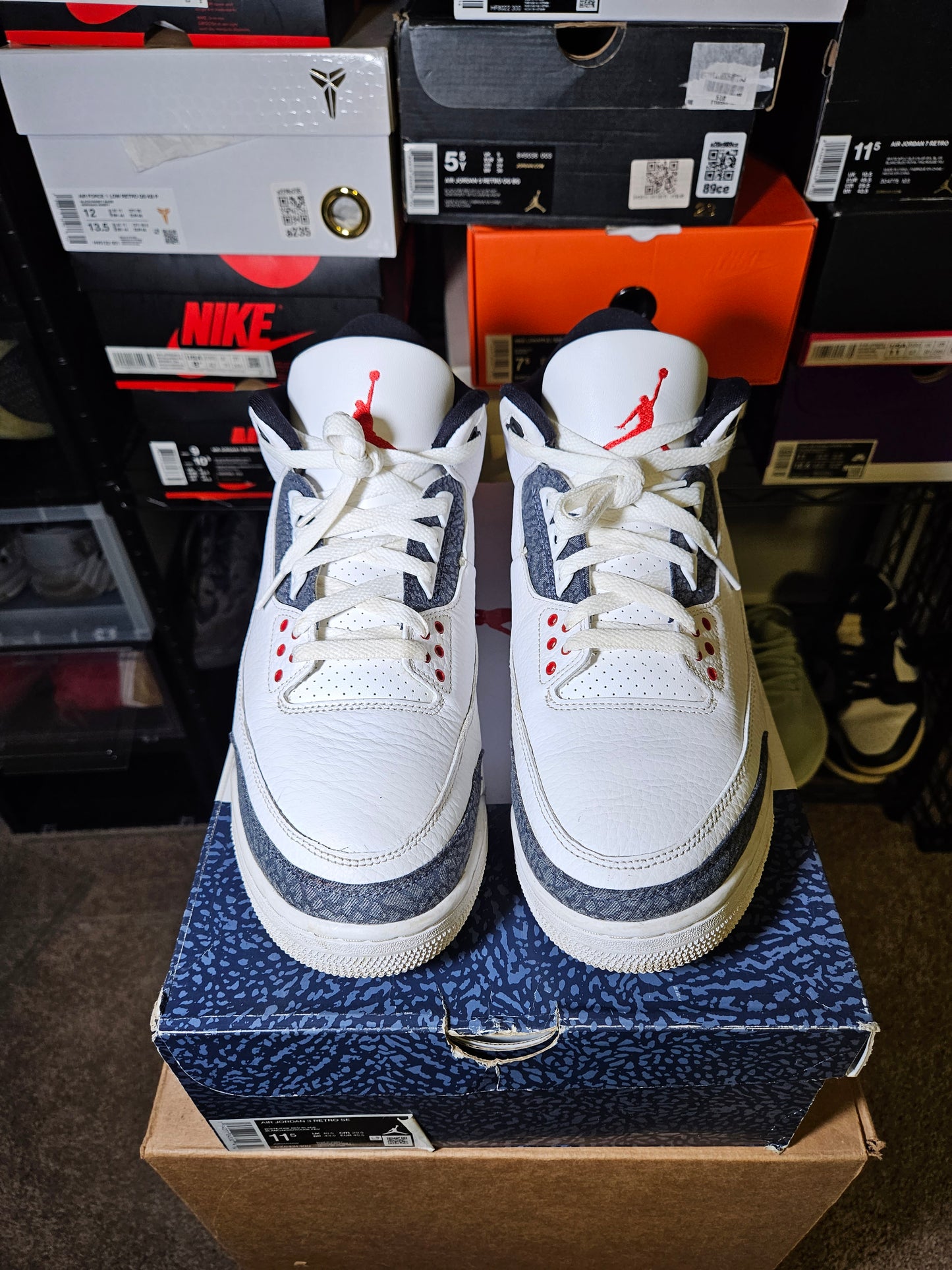 Size 11.5 - AJ 3 Retro Denim SE Fire Red 2020