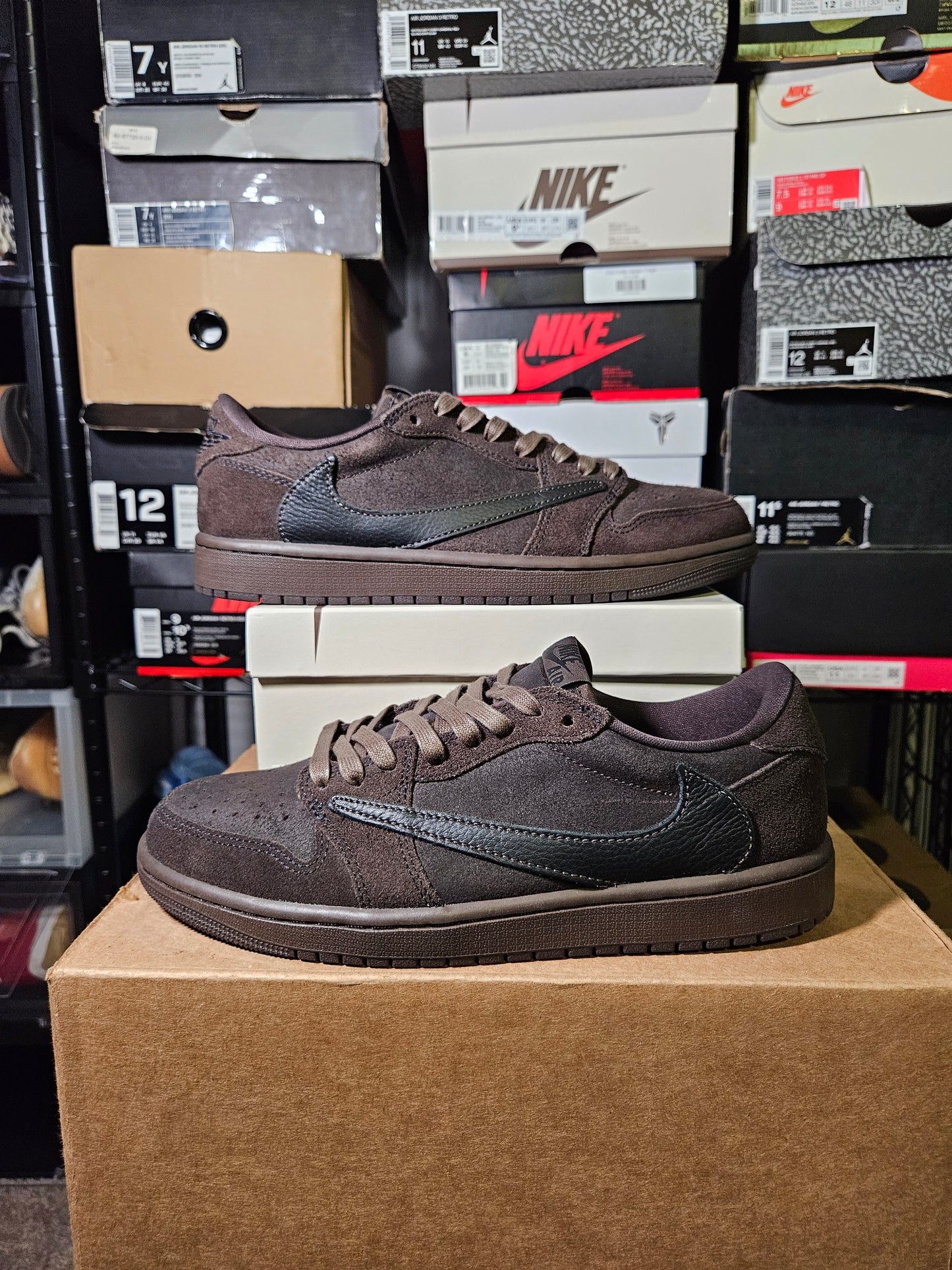 Size 9 - Travis Scott AJ 1 Retro OG SP Low Velvet Brown