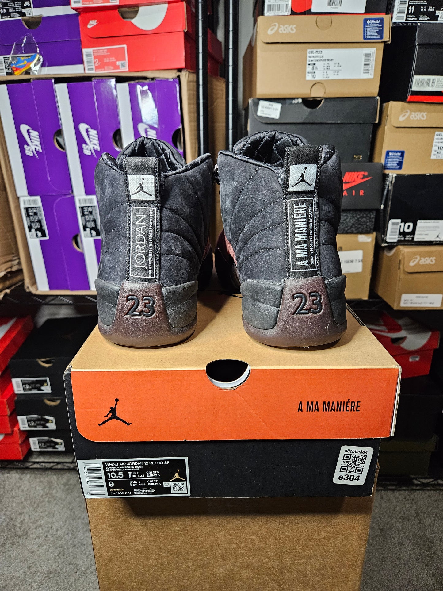 Size 10.5W/9M - AJ 12 Retro SP x A Ma Maniere Mid Black