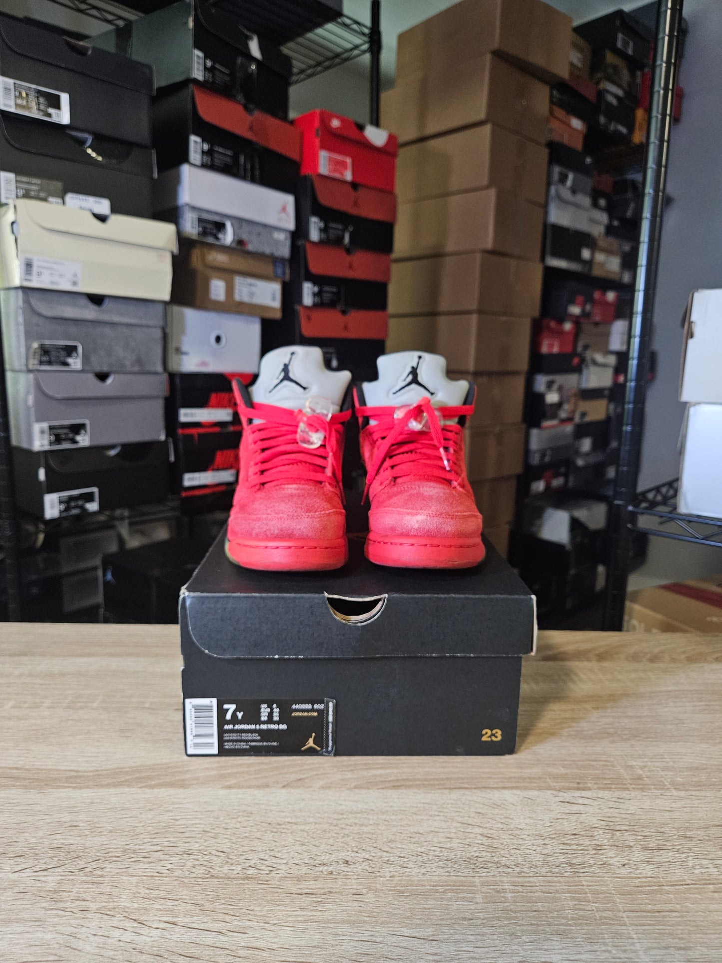 Size 7 (GS) - AJ 5 Retro Mid Red Suede