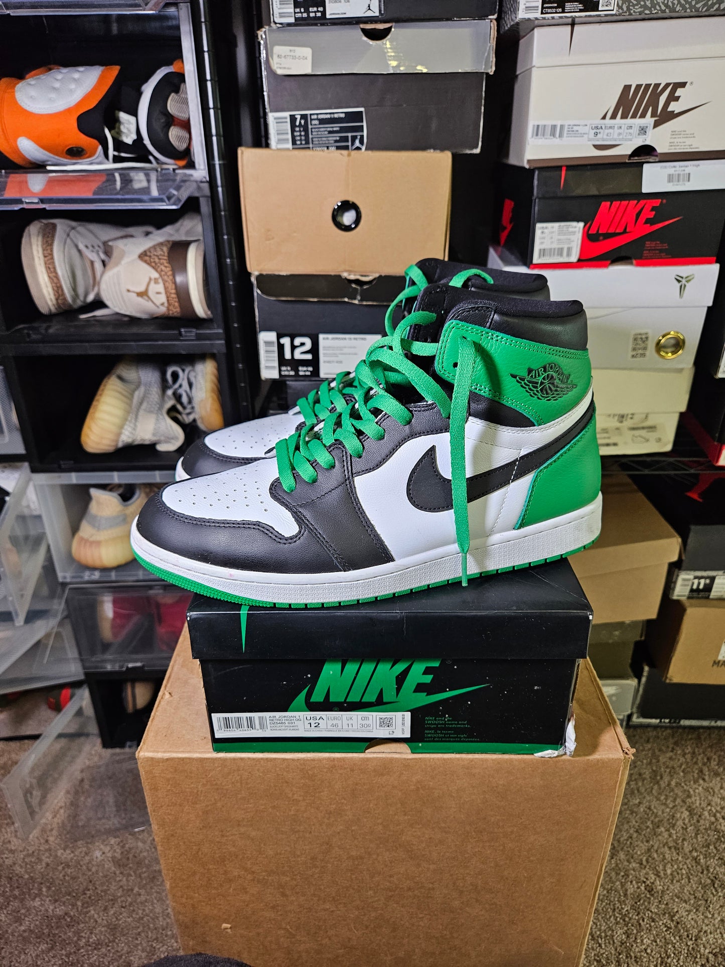 Size 12 - AJ 1 Retro OG High Lucky Green