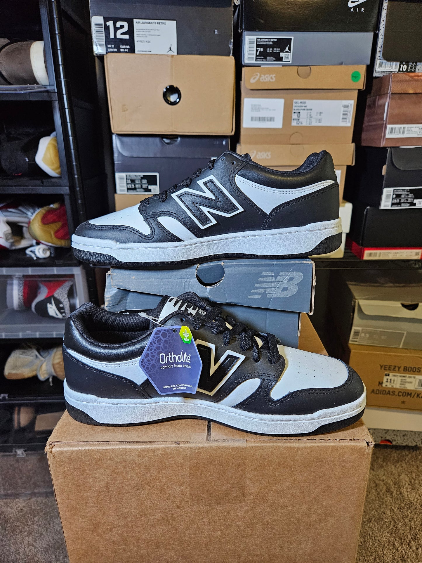 Size 8 - New Balance 480 White Black