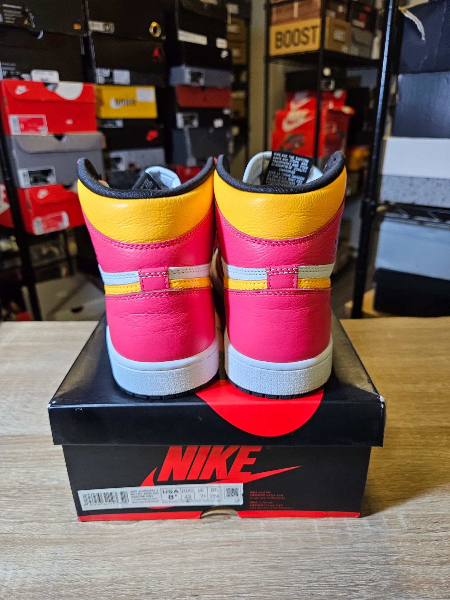 Size 8.5 - AJ 1 Retro High OG Light Fusion Red 2021