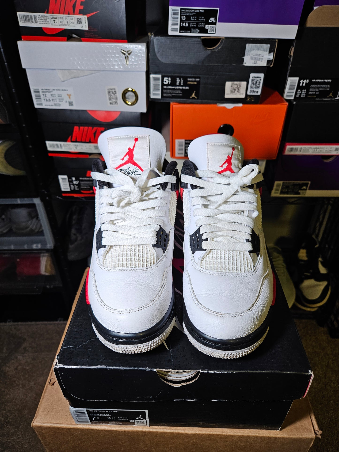 Size 7.5 - AJ 4 Retro Mid Red Cement
