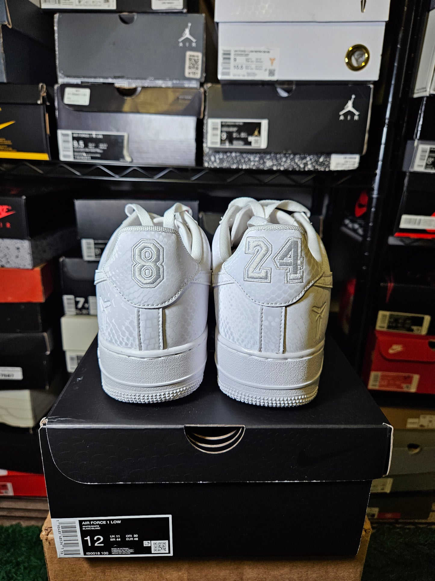 Size 12 - Kobe Bryant x Air Force 1 Low Forever White