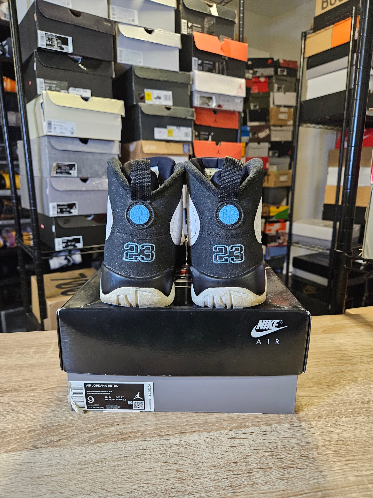 Size 9 - AJ 9 Retro University Blue 2020