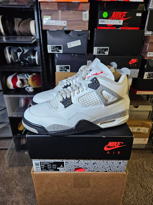 Size 9.5 - AJ 4 Retro OG 2025 White Cement