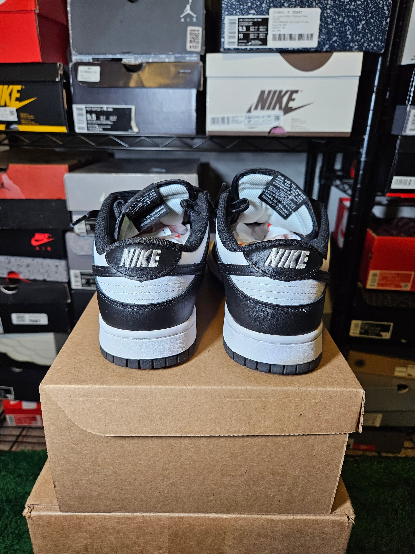 Size 10W/8.5M - Nike Dunk Low Black White
