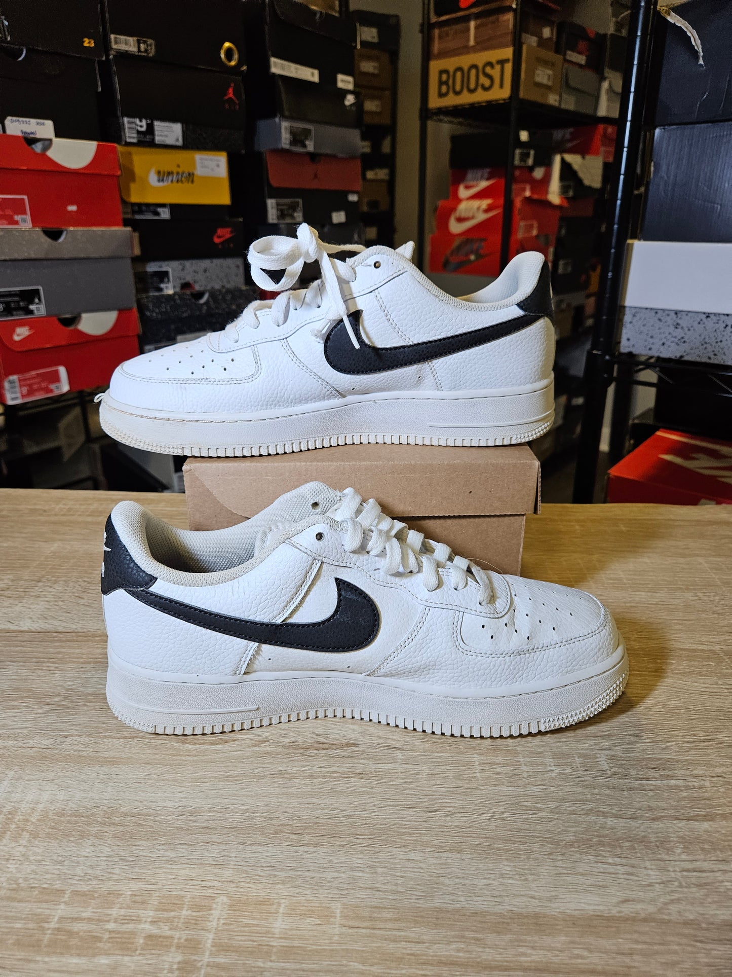 Size 11 - AF1 '07 Low White Black