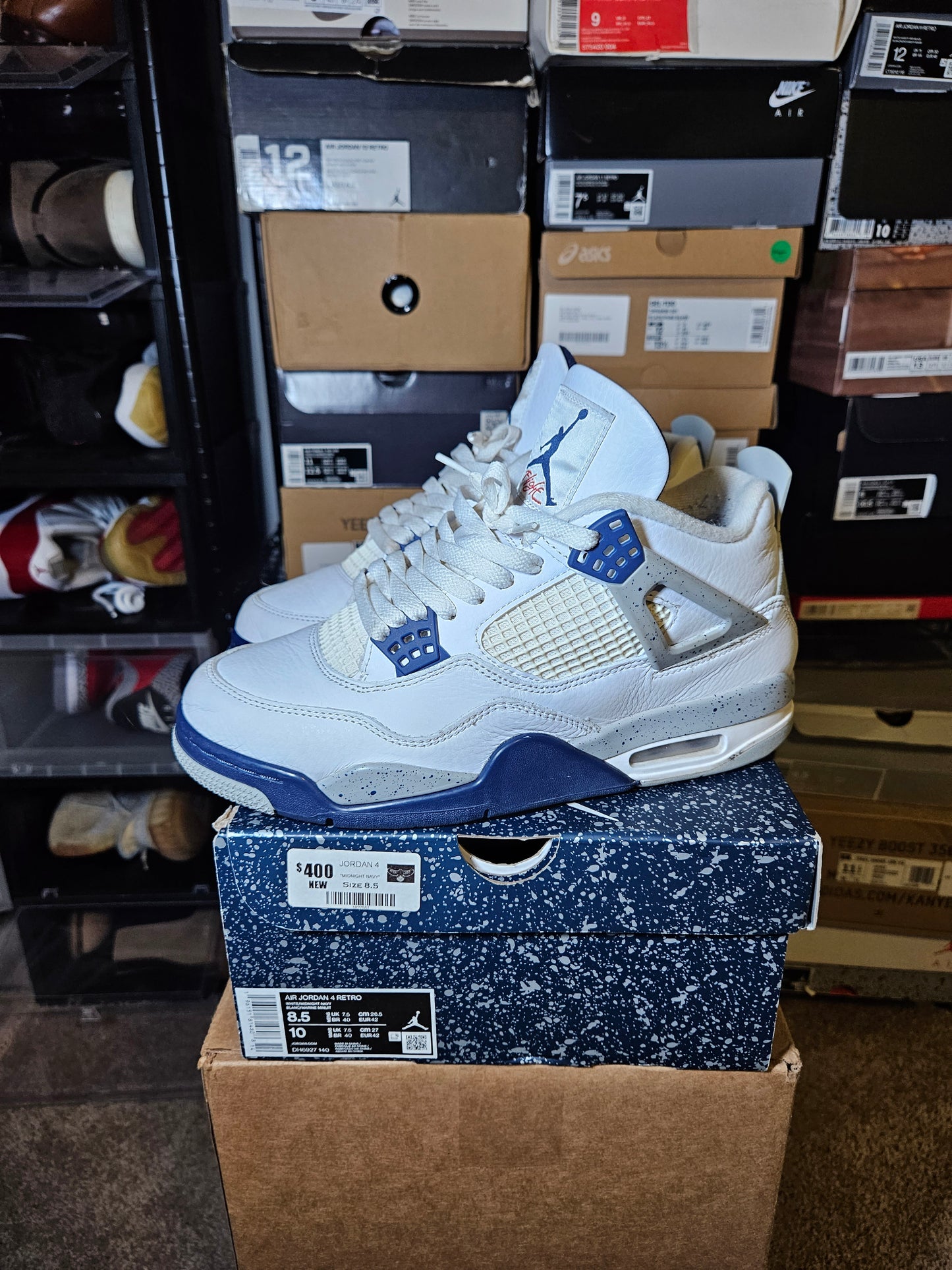 Size 8.5 - AJ 4 Retro Mid Midnight Navy