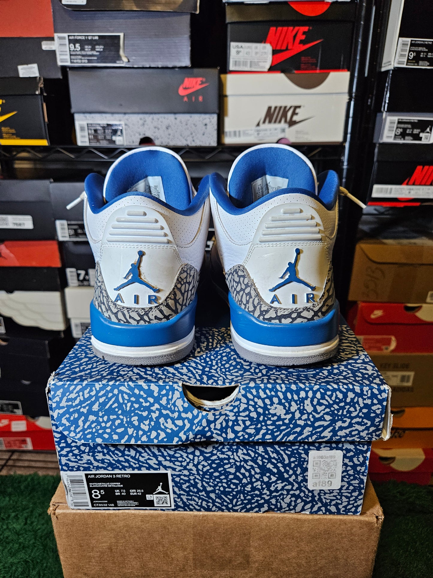 Size 8.5 - AJ 3 Retro Mid Washington Wizards