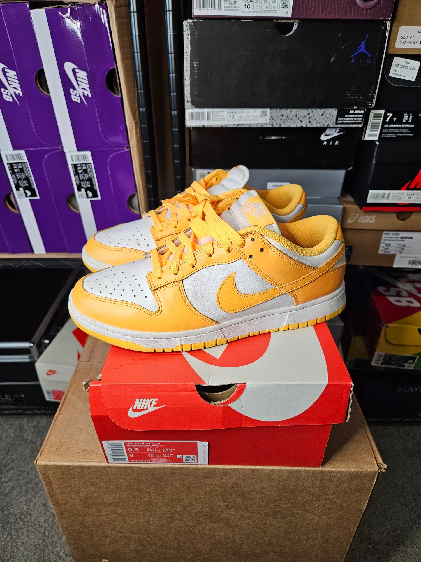 Size 9.5W/8M - Dunk Low Laser Orange