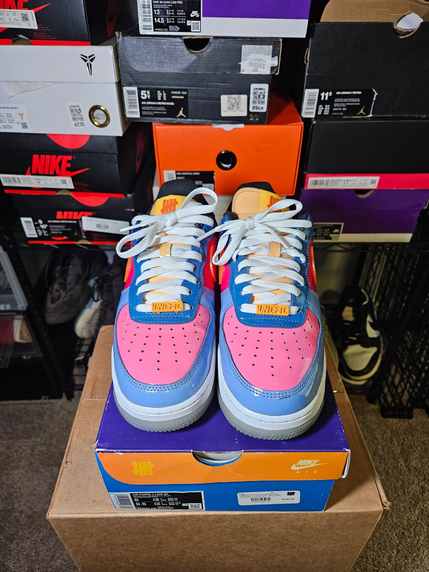 Size 8 - Undefeated x AF1 Low Total Orange