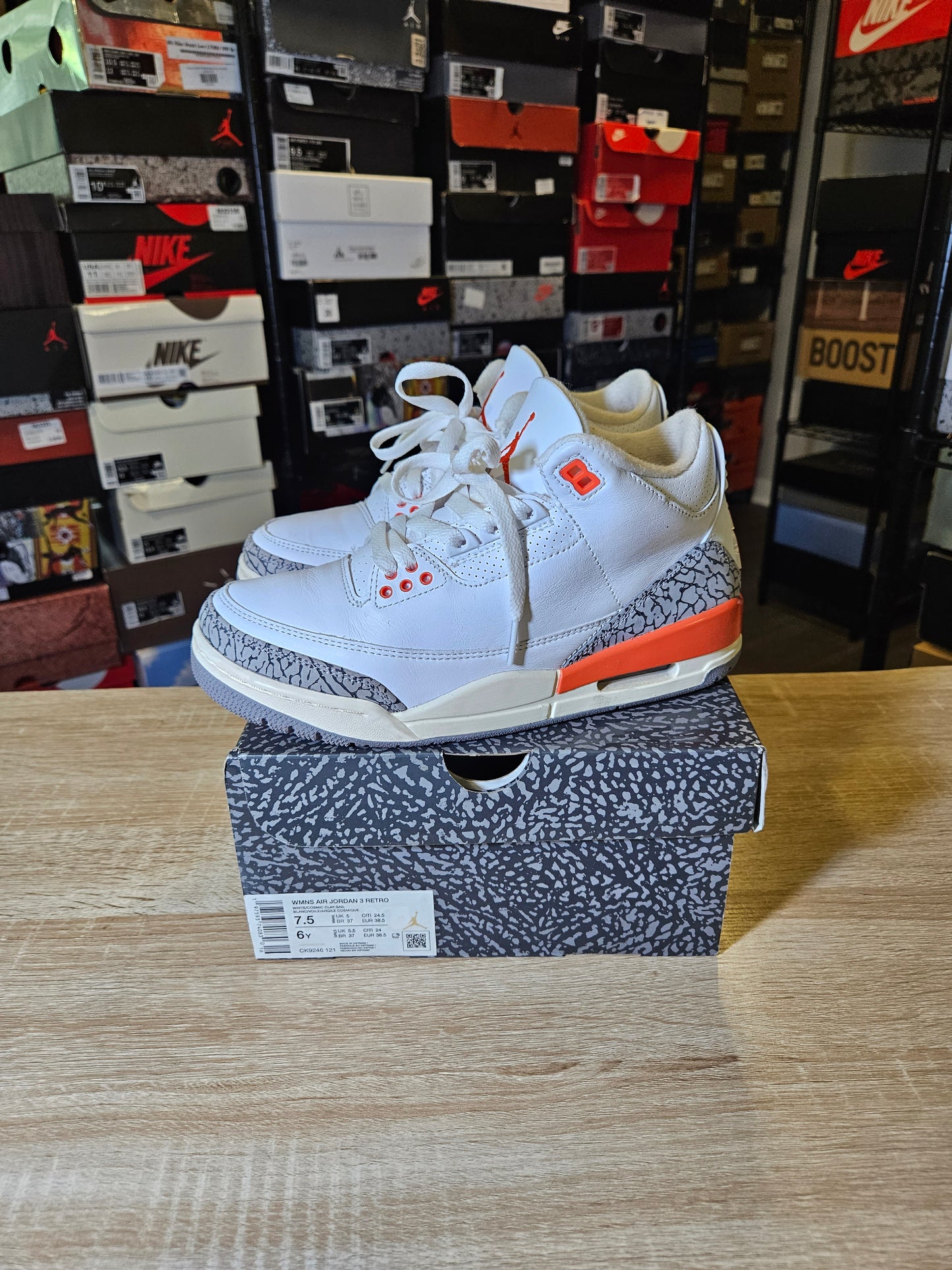Size 7.5W/6M - AJ 3 Retro Georgia Peach