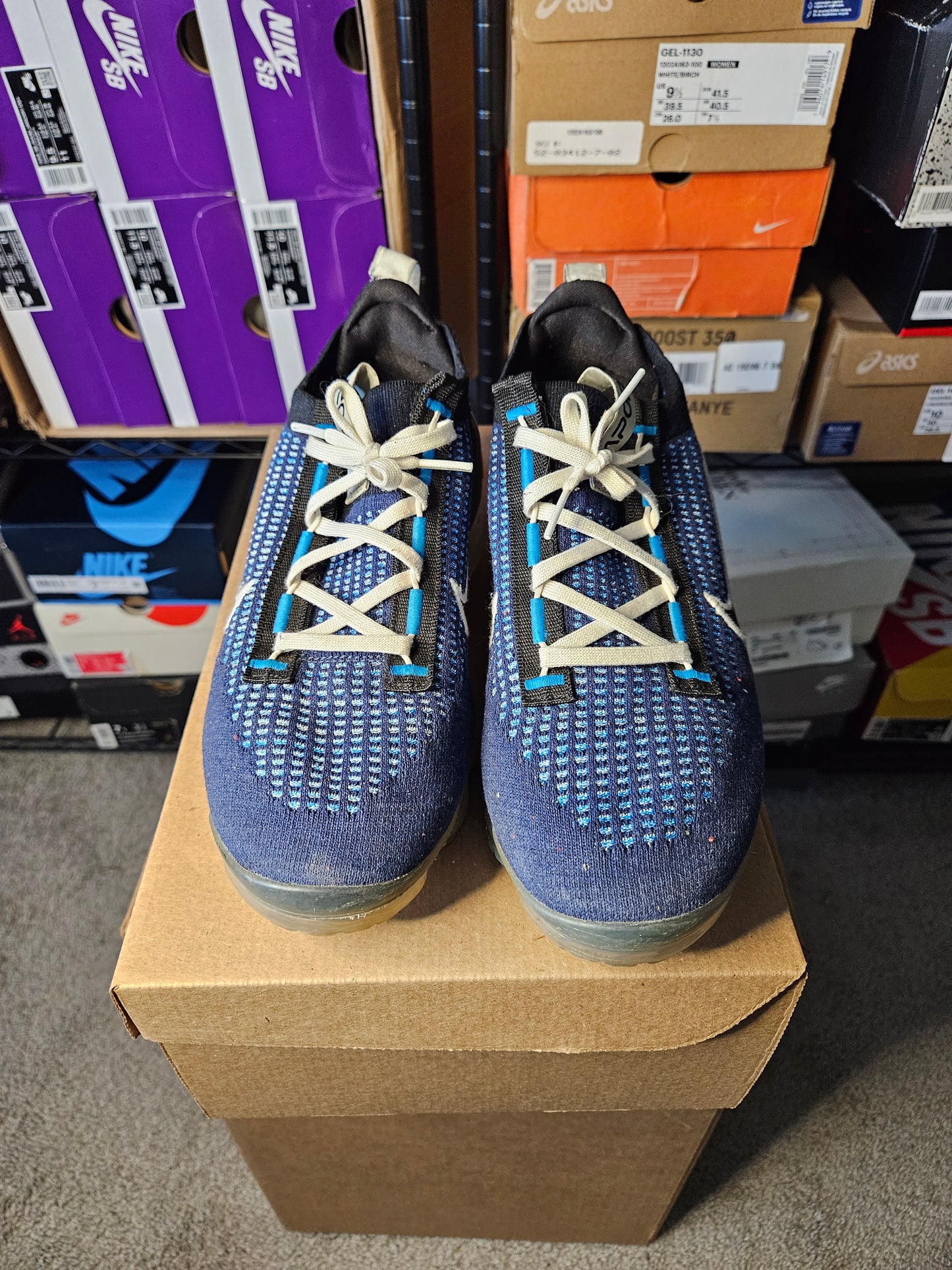 Size 9.5 - Nike Air VaporMax 2021 Flyknit Navy Photo Blue