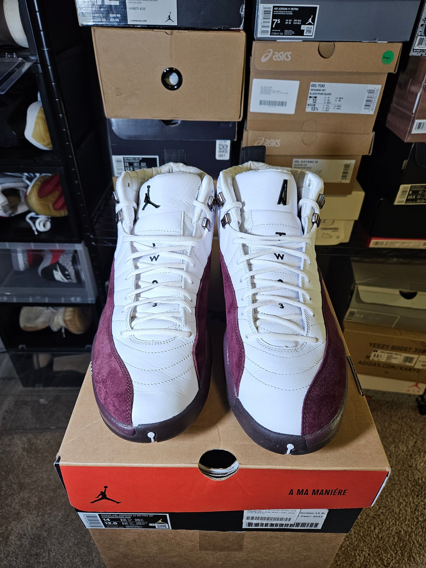 Size 14W/12.5M - AJ 12 Retro SP x A Ma Maniere Mid White