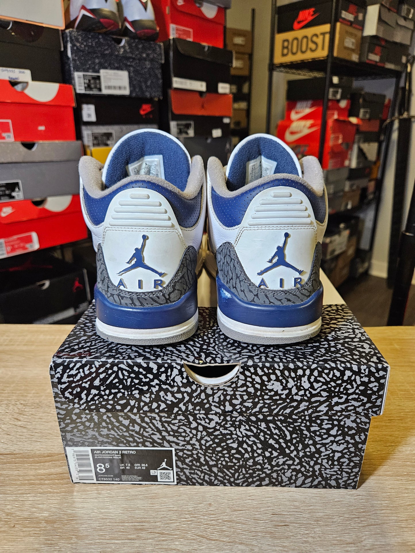 Size 8.5 - AJ 3 Retro Midnight Navy