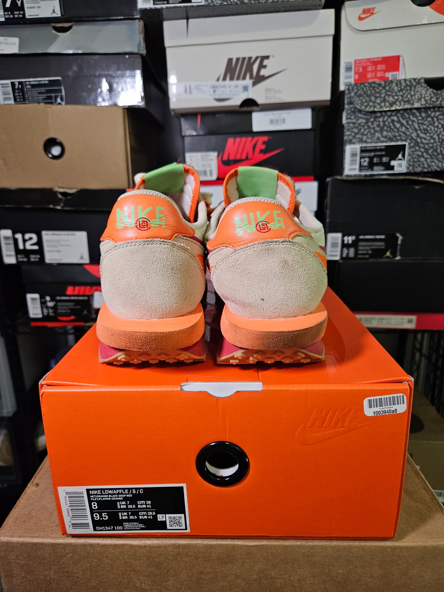 Size 8 - Sacai x Clot x LDWaffle Net Orange Blaze